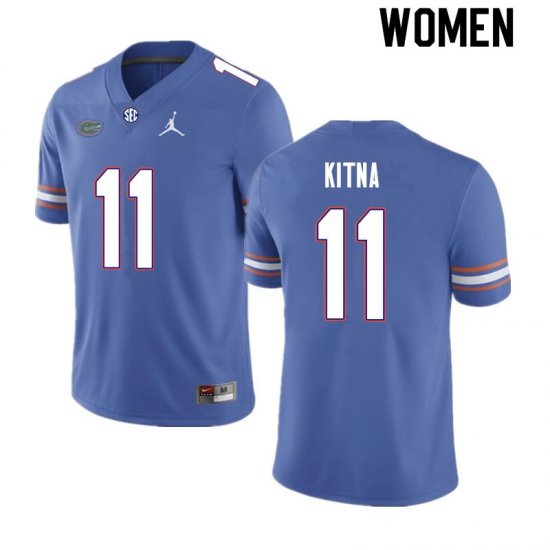 Women's Florida Gators #11 Jalen Kitna NCAA Nike Royal Authentic Stitched College Football Jersey YPA8662AE